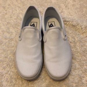 White slip on vans